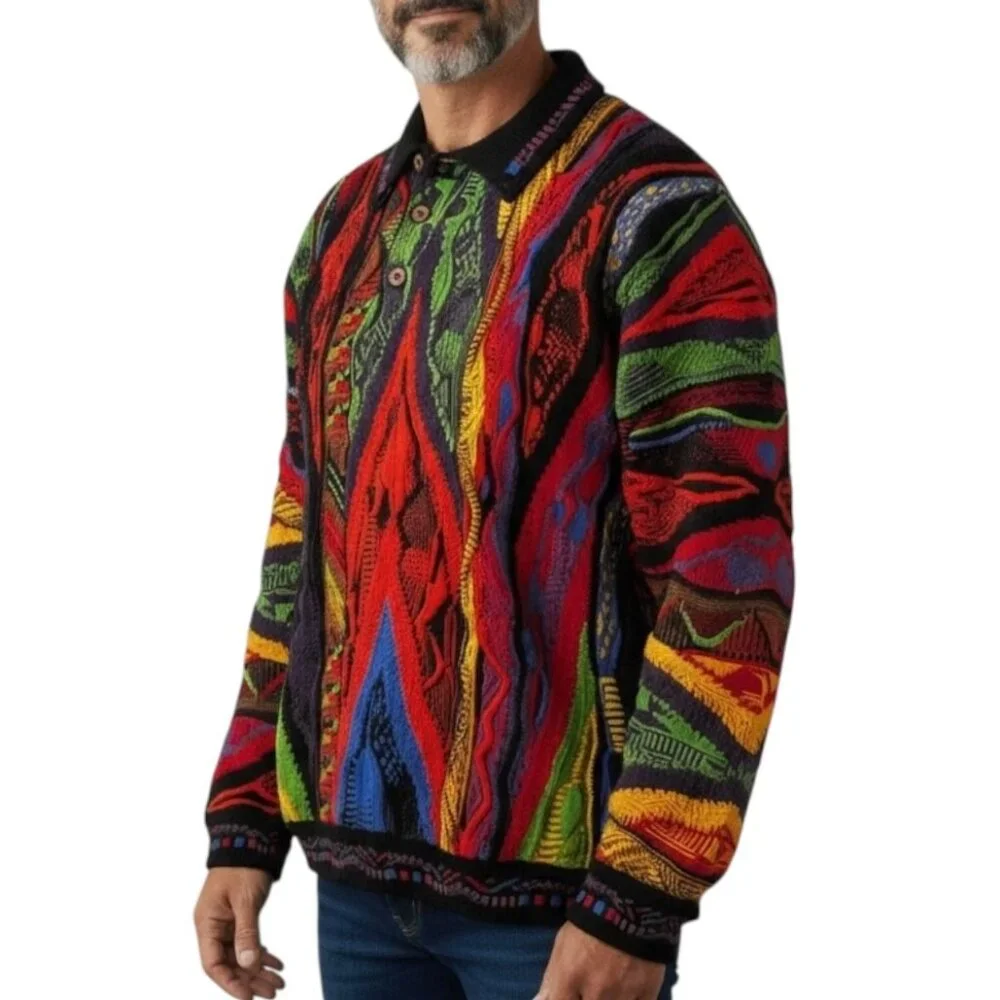 COOGI Australia Rare Vintage Hip-Hop Biggie Smalls 3D Knit Multicolor Sweater - Picture 16 of 17